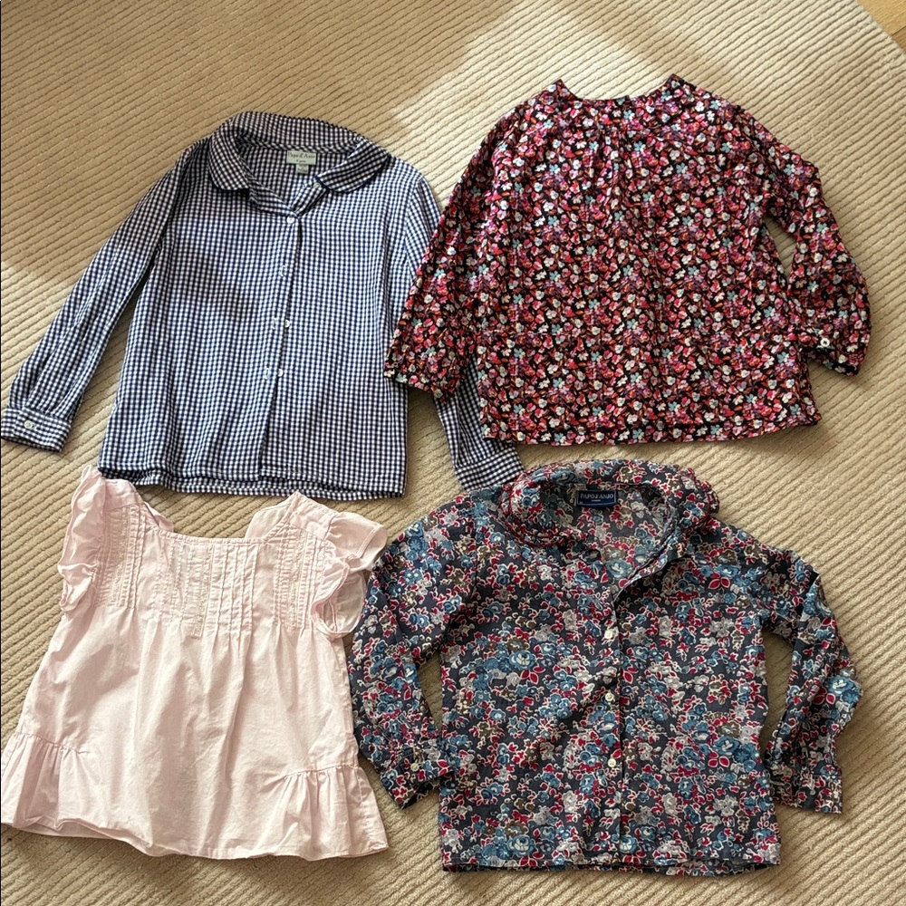 Jacadi, Baby CZ, Papo d’Ano Set of 4 Girls Blouses (Size 6)